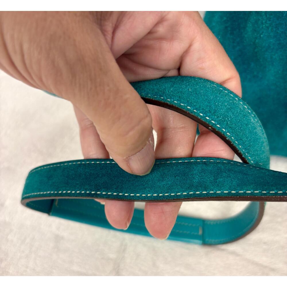 Vintage Coach Soho Suede Drawstring Cinch Bag in Turquoise Suede - Picture 13 of 15